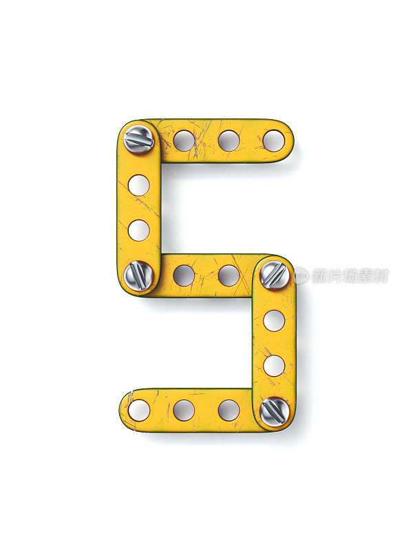 旧黄色构造字体5 FIVE 3D